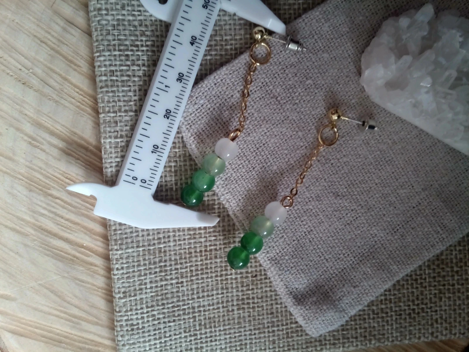 Jade steen oorbellen – photo 2
